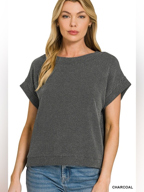 Zenana Outfitters Tops - Zenana Raised Rib Cap Sleeve Top